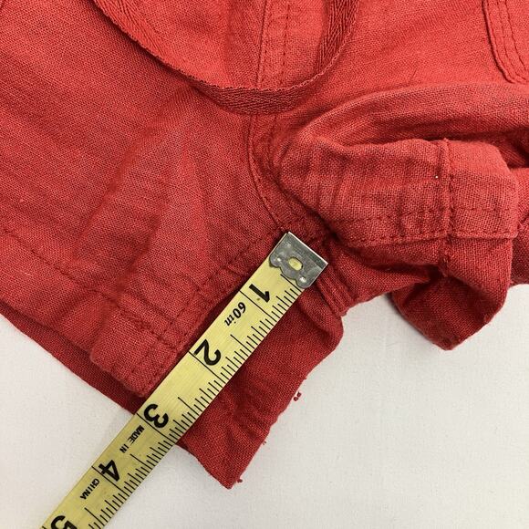 Altar'd State Women’s Linen Rayon Drawstring 3” Paper Bag Shorts Size M Red - Picture 9 of 9